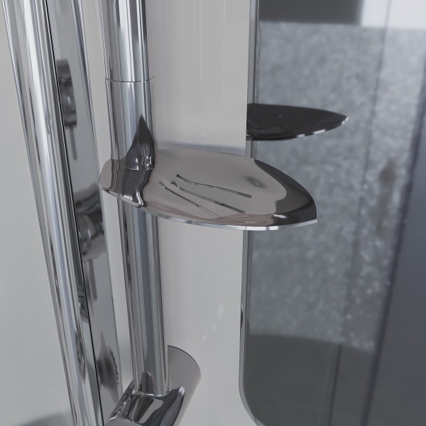 Душевая кабина с крышей Niagara Ultra NG-306-01 пятиугольная  90x90 стекла прозрачные с узором, профиль хром