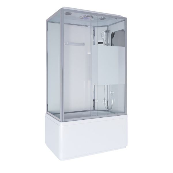 Душевая кабина с крышей Niagara Ultra NG-307-01R прямоугольная  120x80 стекла прозрачные с узором, профиль хром