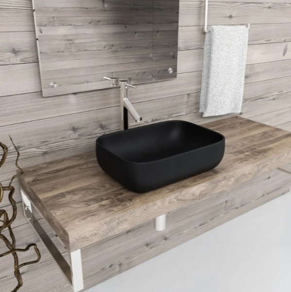 Раковина  прямоугольная Esbano MARTEL-S ESRNMARTSMB фаянс цвет черный матовый