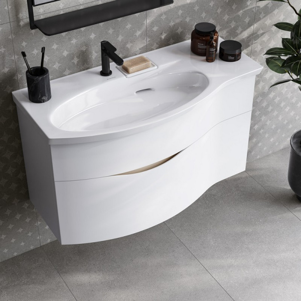 Раковина мебельная округлая Kerama Marazzi Riva RV.wb.100Lh фарфор цвет белый