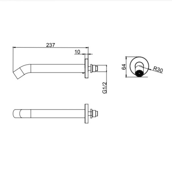 Излив для ванны D&K  DC1004895 хром 