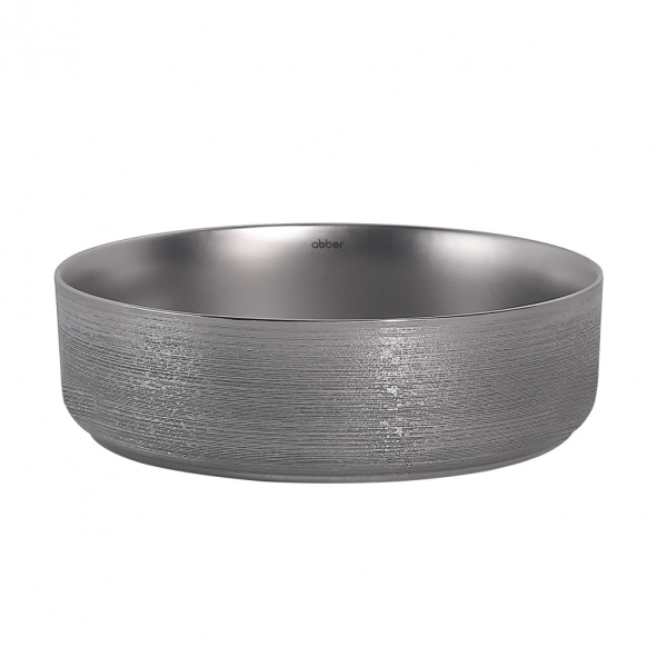 Раковина  круглая Abber Bequem AC2109BSM фаянс цвет серебро матовое