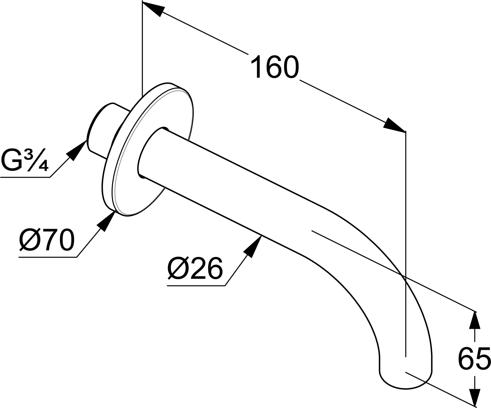 Излив для ванны Kludi Bozz 3850539 черный матовый 