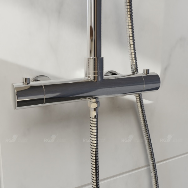 Душевая система со смесителем RGW Shower Panels 21140121-01 монтаж настенная с термостатом хром