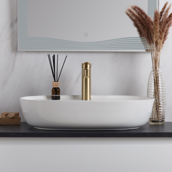 Раковина накладная овальная BelBagno  BB1346 фаянс цвет белый