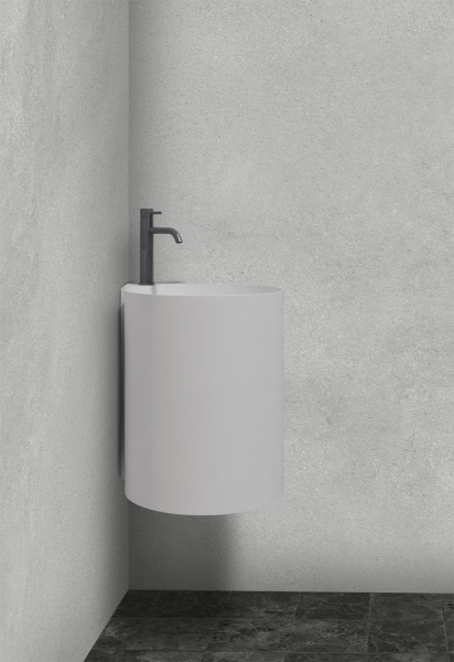 Раковина  угловая Abber STEIN AS2625 искусственный камень цвет белый матовый