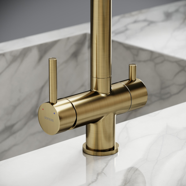 Смеситель для кухни Sancos Foster SC4014BG с подключением к фильтру брашированное золото