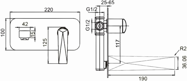 Смеситель для раковины Boheme Venturo 375-B 