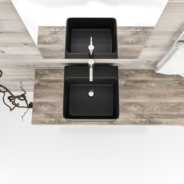 Раковина  прямоугольная Esbano CIRCON-40 ESRNCIRC40MB фаянс цвет черный матовый