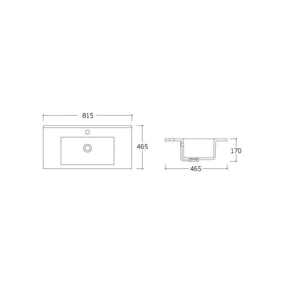 Раковина мебельная прямоугольная Vincea  VBS-13980 фарфор цвет белый