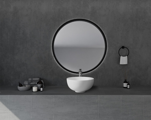 Раковина  круглая Abber STEIN AS2617 искусственный камень цвет белый матовый