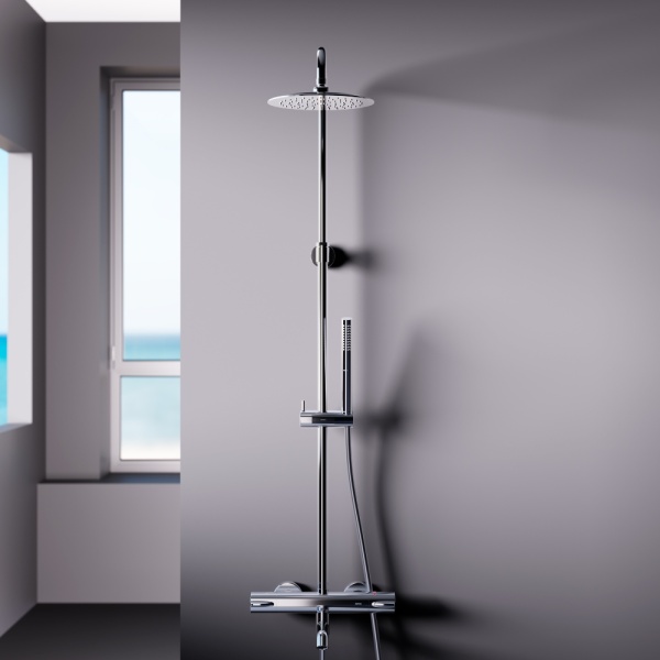 Душевая система со смесителем Damixa Scandinavian Pure 936810000 монтаж настенная с термостатом хром