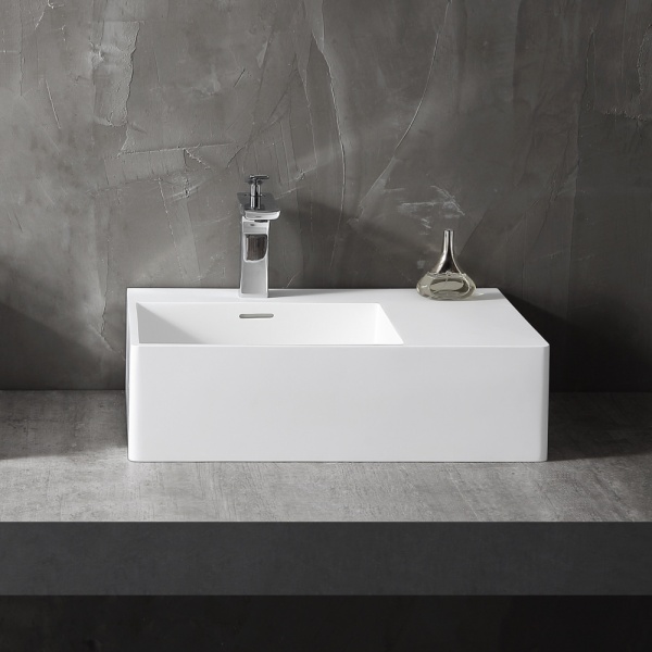 Раковина  прямоугольная Abber STEIN AS2644 L искусственный камень цвет белый матовый