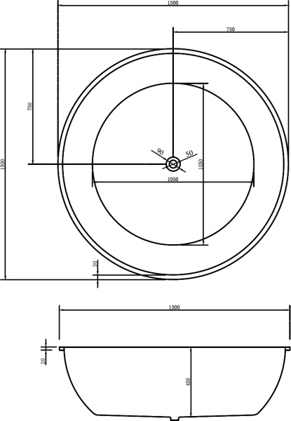 Акриловая ванна Abber  AB9279 150x150