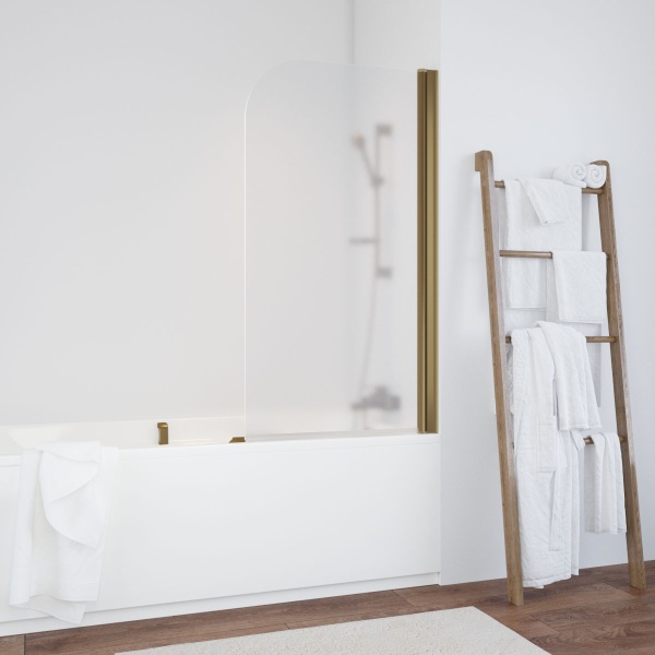 Шторка для ванны Vegas Glass EV EV 76 05 10 R 75 см, стекла матовые, профиль бронза