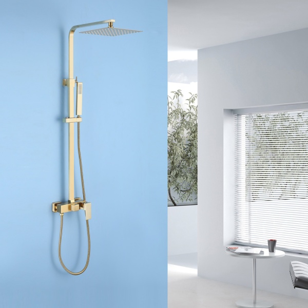 Душевая система со смесителем Abber Daheim AF8220G монтаж настенная без термостата золото матовое