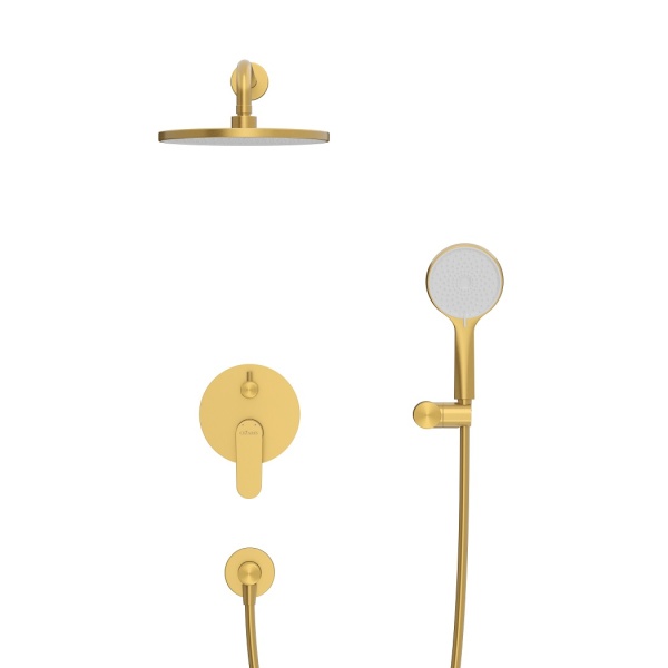 Душевая система со смесителем Cezares Stylus STYLUS-DSET-BORO монтаж встраиваемая в стену без термостата брашированное золото