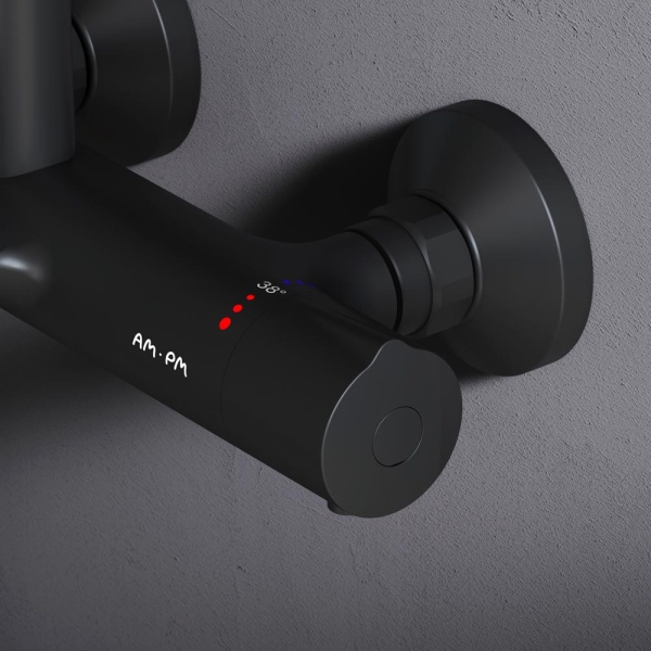 Душевая система со смесителем Am.Pm Like F0780522 монтаж настенная с термостатом черный