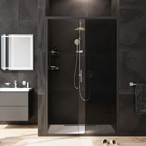 Душевая дверь Am.Pm Gem W90G-120-1-195BG 120 см стекла тонированные прозрачные, профиль черный