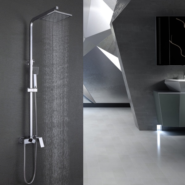 Душевая система со смесителем Abber Daheim AF8220 монтаж настенная без термостата хром