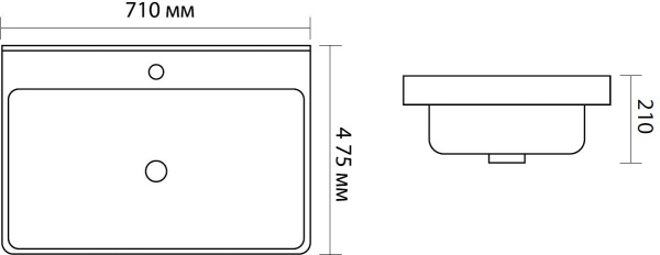 Раковина мебельная прямоугольная Aquanet Ирис 00329248 керамика цвет черный матовый
