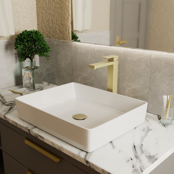 Смеситель для раковины D&amp;K Bayern.Liszt DA1512007 матовое золото