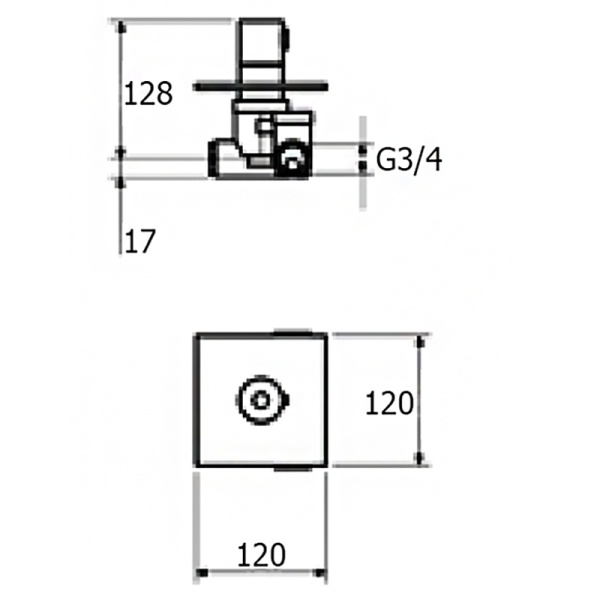Смеситель для душа Webert Elio EL972101345 встраиваемый в стену 
с термостатом никель