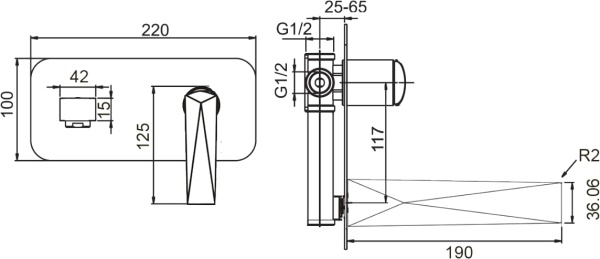 Смеситель для раковины Boheme Venturo 375-SGM Shine Gun Metall