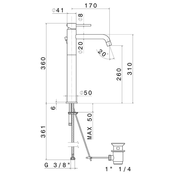 Смеситель для раковины Newform XT 4204.21.018 хром