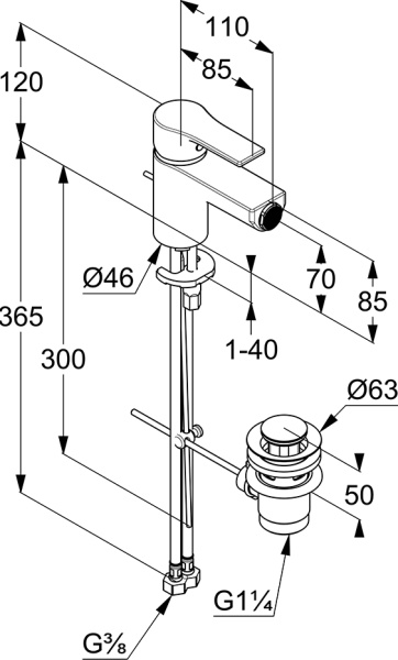 Смеситель для биде Kludi Zenta SL 485300565 латунь хром