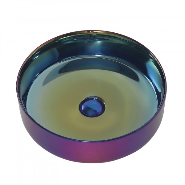 Раковина накладная круглая Abber Bequem AC2109Regen фаянс цвет хамелеон