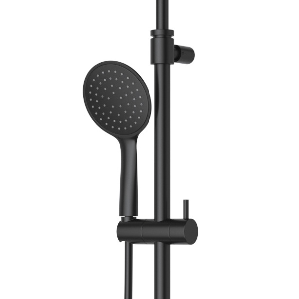 Душевая система со смесителем Cezares Leaf LEAF-CVDA-30-L-NOP монтаж настенная без термостата черный матовый