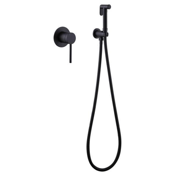 Гигиенический душ Abber Emotion AF8825B встраиваемый в стену черный матовый