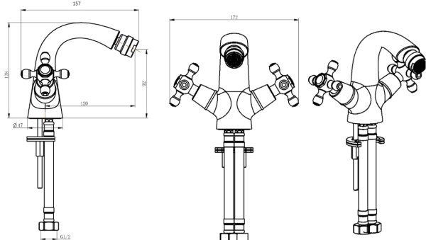 Смеситель для биде Boheme Flora 296-FL латунь 