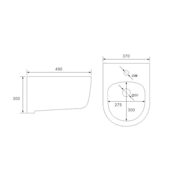 Биде подвесное Vincea Evo VB1-34S фарфор, цвет белый