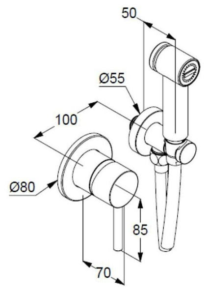 Гигиенический душ Kludi  389985376 встраиваемый в стену белый матовый