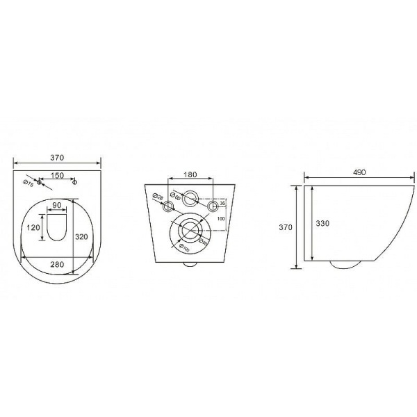 Унитаз подвесной Esbano GARDENA ESUPGARDW Rimless фаянс белый