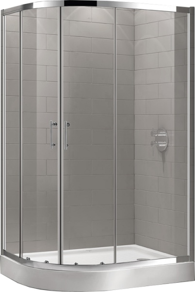 Душевой угол Cezares Eco ECO-O-RH-2-100/80-C-Cr прямоугольная-асимметричная  стекла , профиль 