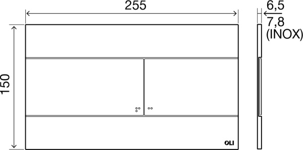 Кнопка смыва OLI Slim 659044 хром АБС-пластик