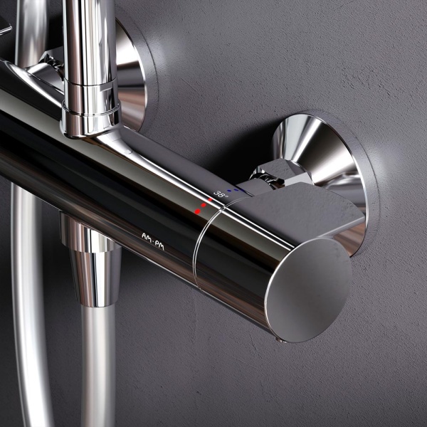 Душевая система со смесителем Am.Pm X-Joy F0785A400 монтаж настенная с термостатом хром