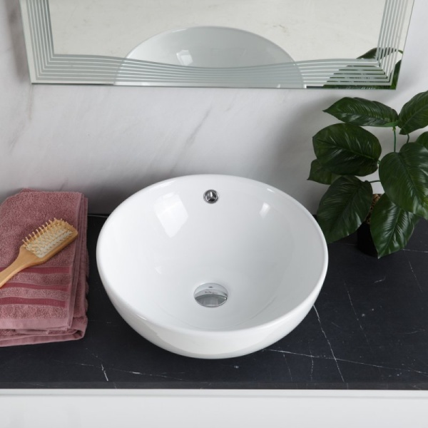 Раковина накладная круглая BelBagno  BB1077 фаянс цвет белый