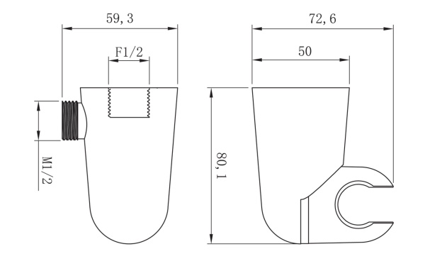 Держатель лейки Lemark  LM8099C хром 