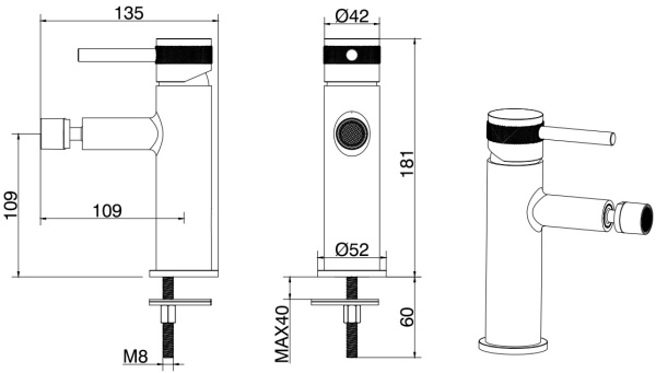 Смеситель для биде Allen Brau Priority 5.31004-00 латунь хром