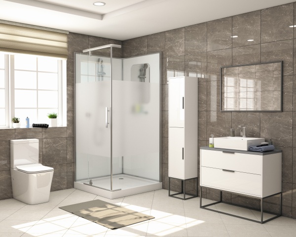 Душевая кабина без крыши Grossman  GR170QL квадратная   100x100 стекла прозрачные с узором, профиль хром