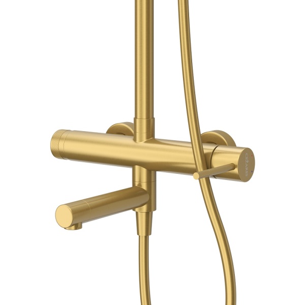 Душевая система со смесителем Cezares Relax RELAX-CVD-BORO монтаж настенная без термостата брашированное золото