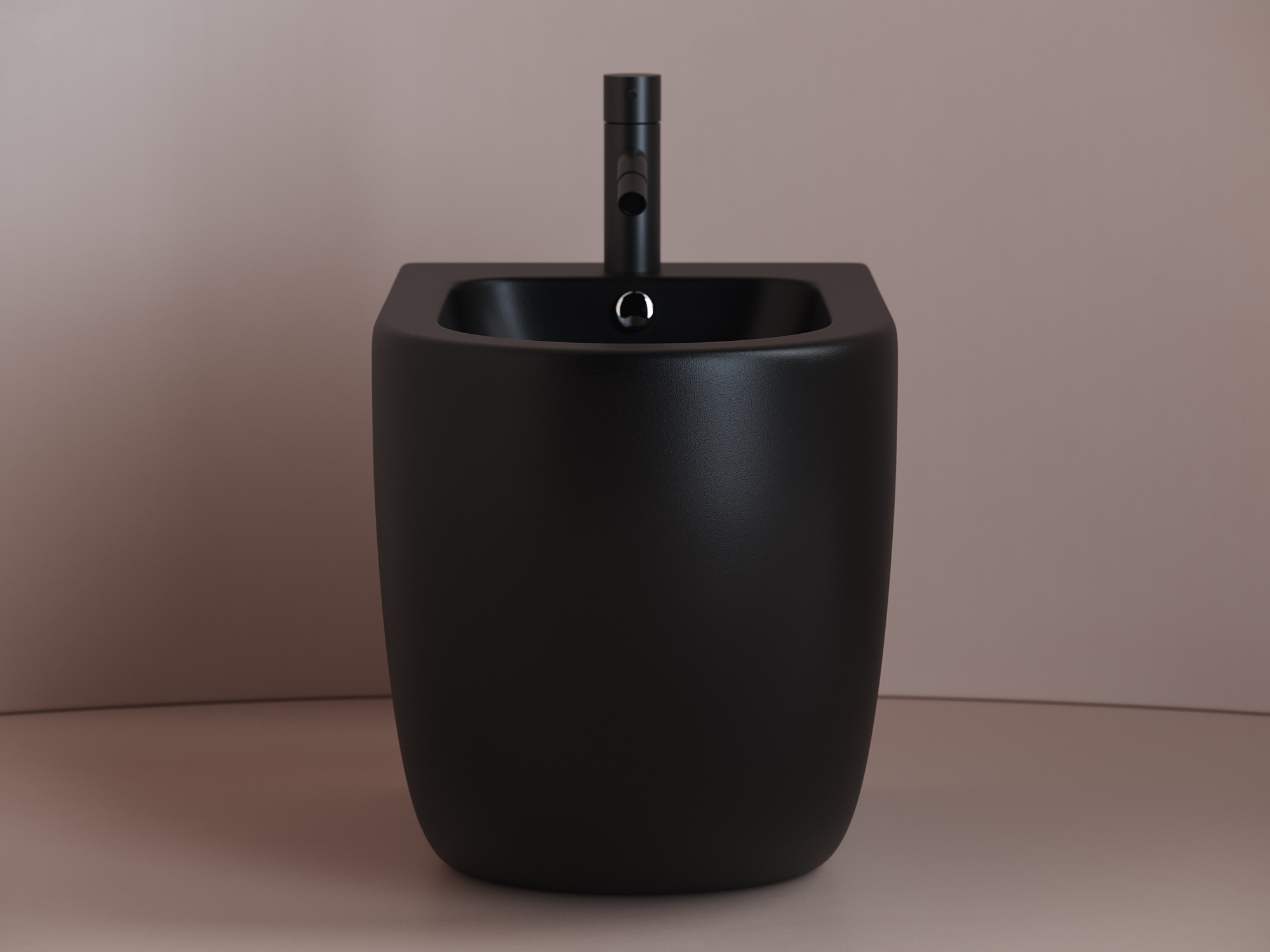 Биде приставное Ceramica Nova Metropol CN4005MB фарфор, цвет черный матовый