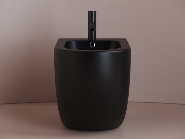 Биде приставное Ceramica Nova Metropol CN4005MB фарфор, цвет черный матовый