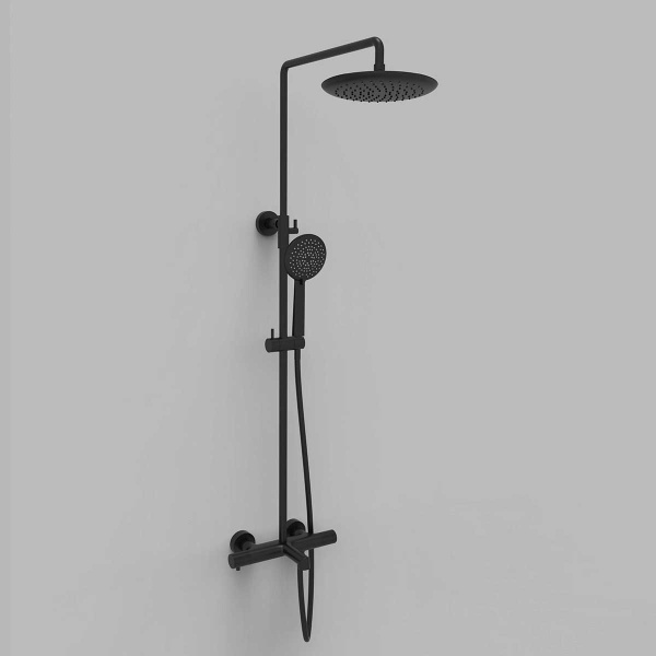 Душевая система со смесителем Vincea Desire VSFS-1D1TMB монтаж настенная с термостатом черный