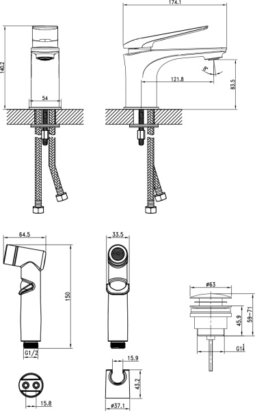 Смеситель для раковины Lemark Allegro LM5916CW хром/белый