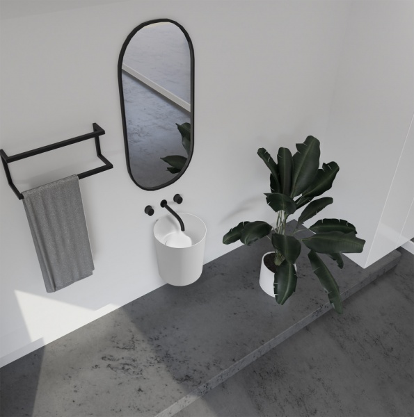 Раковина  круглая Abber STEIN AS2624 искусственный камень цвет белый матовый